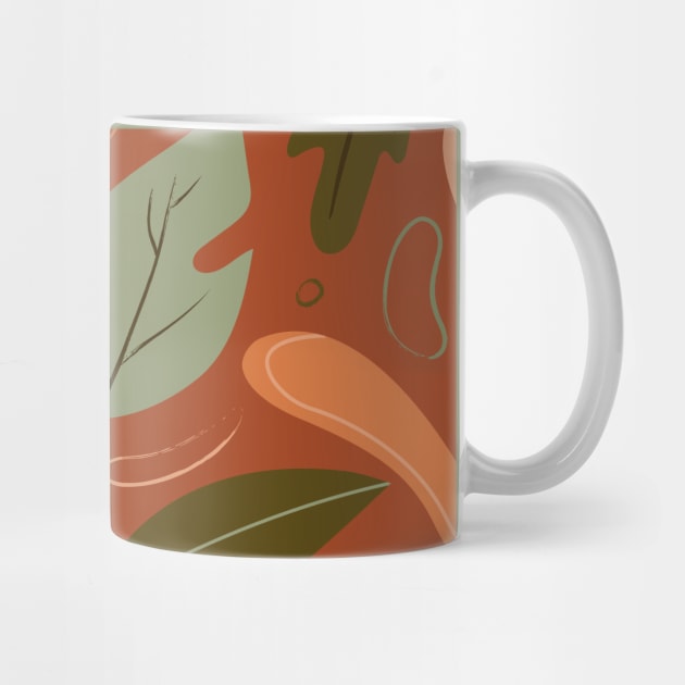 Fall leaves pattern - orange background by PAVOCreative